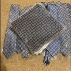 12 Mens PGA long neck tie and handkerchiefs